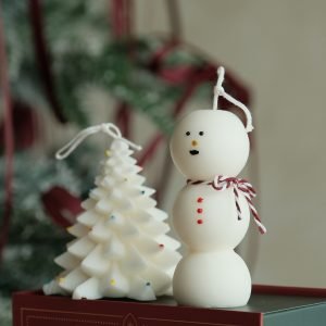 snowmen candle